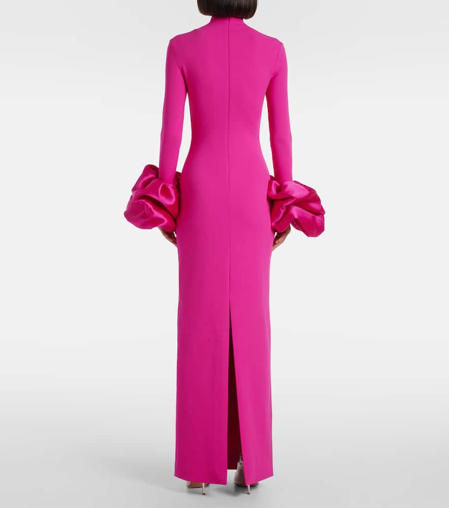 Solace London Viviana satin-trimmed cr√É¬™pe gown