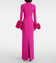 Solace London Viviana satin-trimmed cr√É¬™pe gown
