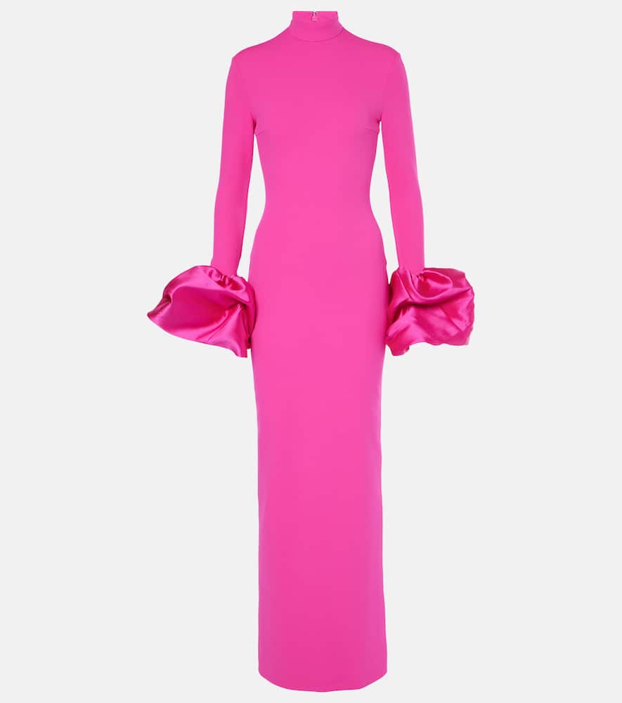 Solace London Viviana satin-trimmed cr√É¬™pe gown