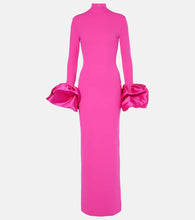 Solace London Viviana satin-trimmed cr√É¬™pe gown