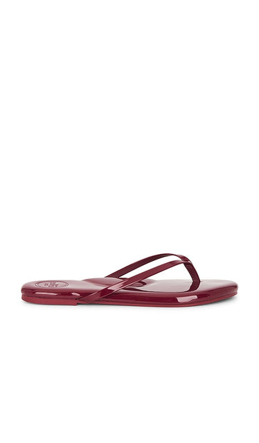 Solei Sea Indie Patent in Burgundy | Burgundy Flip Flop Sandals for Women