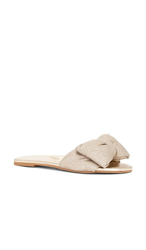 Solei Sea Rafie Sandal in Metallic Gold