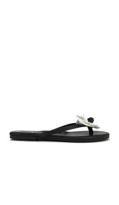 Solei Sea Valentina Sandal in Black | Black & White Flat Sandals for Women