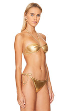 Solid & Striped Pia Bikini Top in Metallic Gold