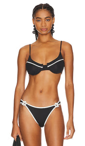 Solid & Striped The Harley Bikini Top in Black - Haut de bikini The Harley uni et rayé en noir - 黑色纯色和条纹 Harley 比基尼上衣 - Solides und gestreiftes Harley-Bikinioberteil in Schwarz - Solid & Striped The Harley 비키니 탑블랙 색상 - Il top bikini Harley a tinta unita e a righe in nero