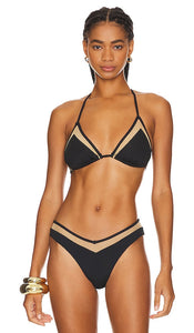 Solid & Striped The Iris Bikini Top in Black - Haut de bikini The Iris uni et rayé en noir - 黑色纯色和条纹 Iris 比基尼上衣 - Solides und gestreiftes The Iris Bikinioberteil in Schwarz - Solid & Striped The Iris 비키니 탑블랙 색상 - Top bikini Iris tinta unita e rigato in nero