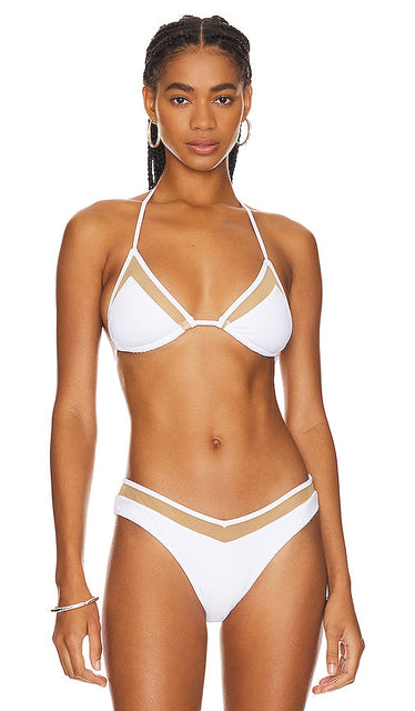 Solid & Striped The Iris Bikini Top in White - Haut de bikini The Iris uni et rayé en blanc - 纯色和条纹 Iris 白色比基尼上衣 - Solides und gestreiftes The Iris Bikinioberteil in Weiß - Solid & Striped THE IRIS 비키니 탑 화이트 색상 - Il top bikini Iris in tinta unita e a righe in bianco