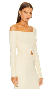 Song of Style Amiel Asymmetrical Cardigan in Ivory