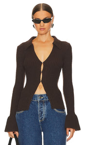 Song of Style Juliet Cardigan in Chocolate - Song of Style Cardigan Juliet en Chocolat - 朱丽叶风格之歌巧克力开衫 - Song of Style Juliet Cardigan in Schokolade - Song of Style 초콜릿 줄리엣 가디건 - Cardigan Song of Style Juliet color cioccolato