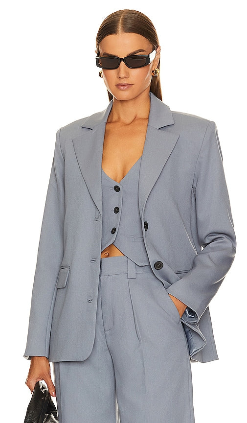 Song of Style Perdita Blazer in Slate - Song of Style - Blazer Perdita en ardoise - Song of Style Perdita 板岩西装外套 - Song of Style Perdita Blazer in Schiefer - Song of Style Perdita 블레이저 슬레이트 소재 - Canzone dello stile Blazer Perdita in ardesia