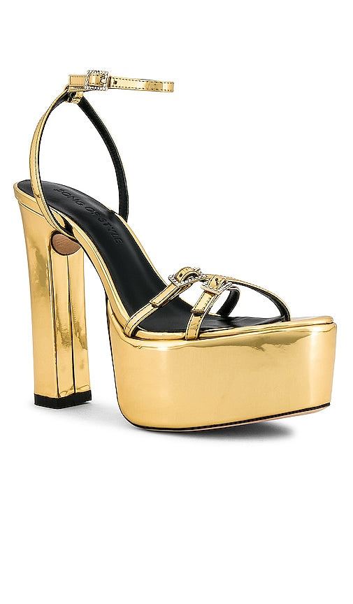 Song of Style Sadie Platform in Metallic Gold
