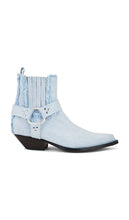 Sonora Hidalgo Belt Boot in Blue | Light Blue Denim Ankle Boots for Women