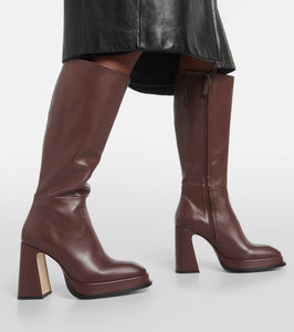 Souliers Martinez Begonia leather knee-high boots