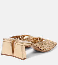 Souliers Martinez Ernestina woven metallic leather mules