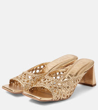 Souliers Martinez Ernestina woven metallic leather mules