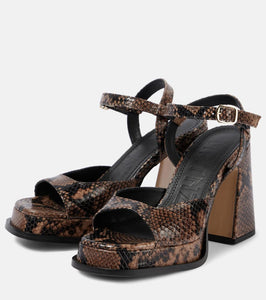 Souliers Martinez Gracia leather platform sandals