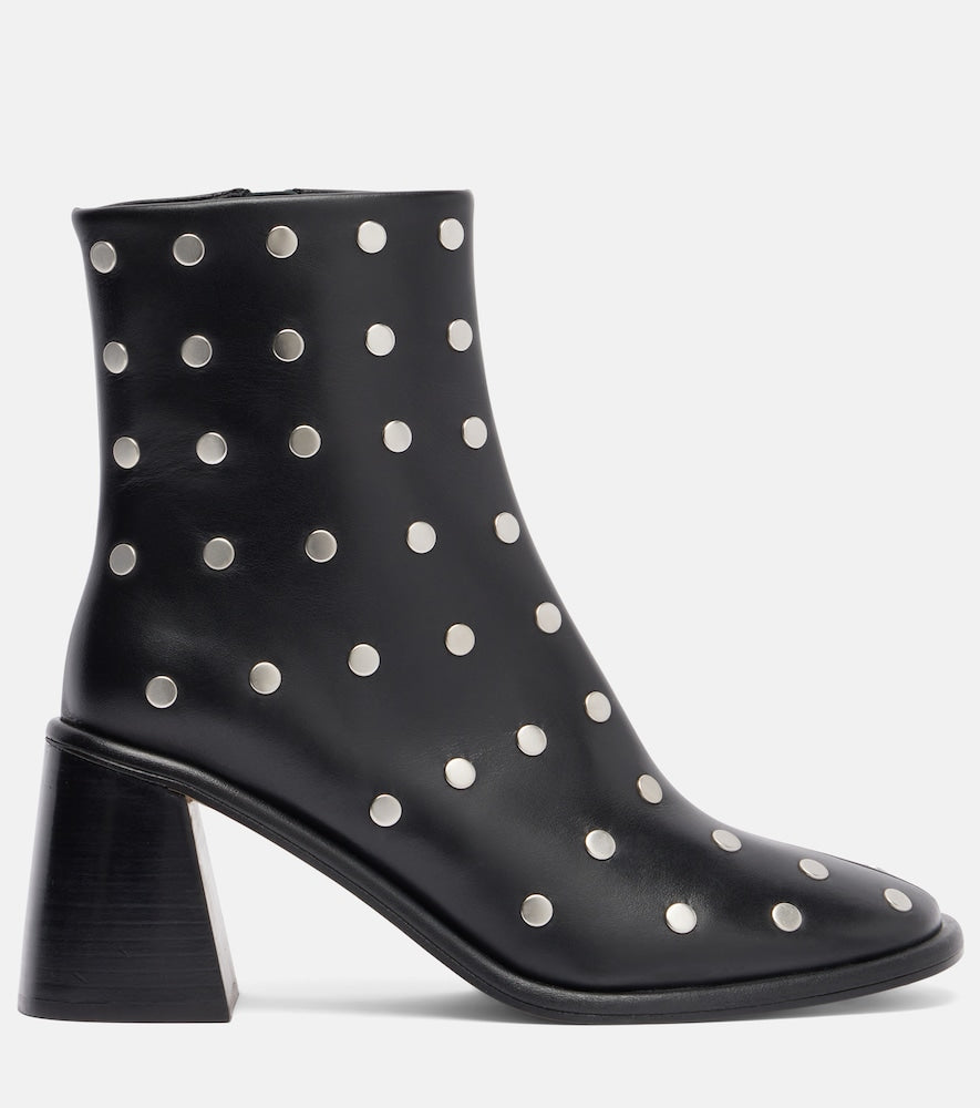 Souliers Martinez Kima 80 studded leather ankle boots