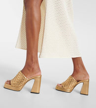 Souliers Martinez Paloma 100 metallic leather mules