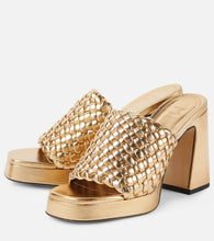 Souliers Martinez Paloma 100 metallic leather mules