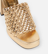 Souliers Martinez Paloma 100 metallic leather mules