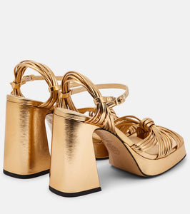 Souliers Martinez Springs metallic leather platform sandals