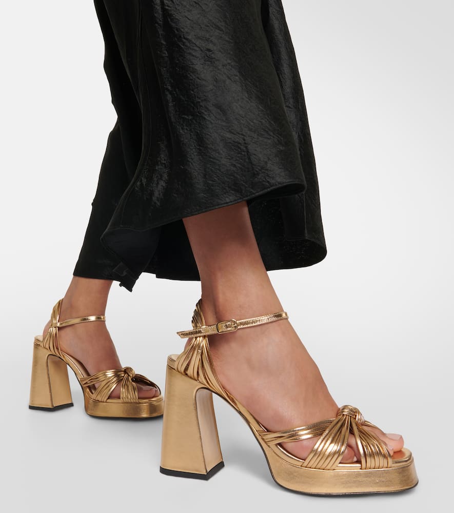 Souliers Martinez Springs metallic leather platform sandals