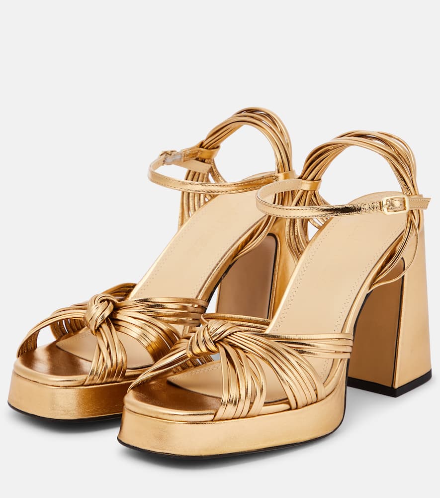 Souliers Martinez Springs metallic leather platform sandals