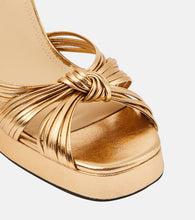 Souliers Martinez Springs metallic leather platform sandals