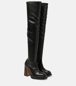 Souliers Martinez Velvet 100 faux leather over-the-knee boots