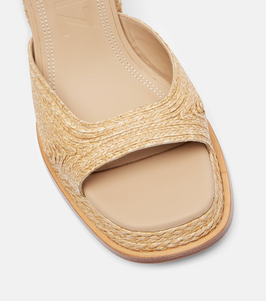 Beige Souliers Martinez Gracia 95 raffia platform sandals - Heeled Sandals