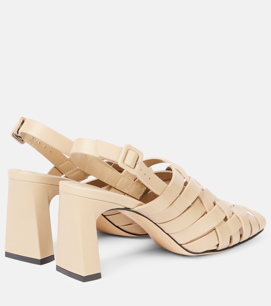 Souliers Martinez Leona 80 leather slingback pumps - Beige Heeled Sandals