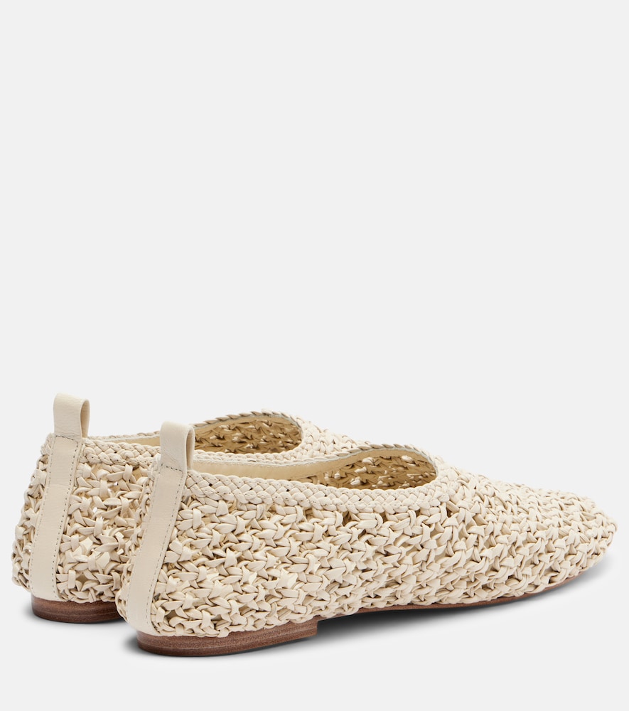 Souliers Martinez Pisa woven leather ballet flats in White - Ballerina Flats