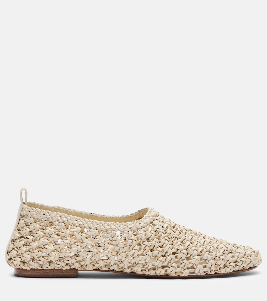 Souliers Martinez Pisa woven leather ballet flats in White - Ballerina Flats