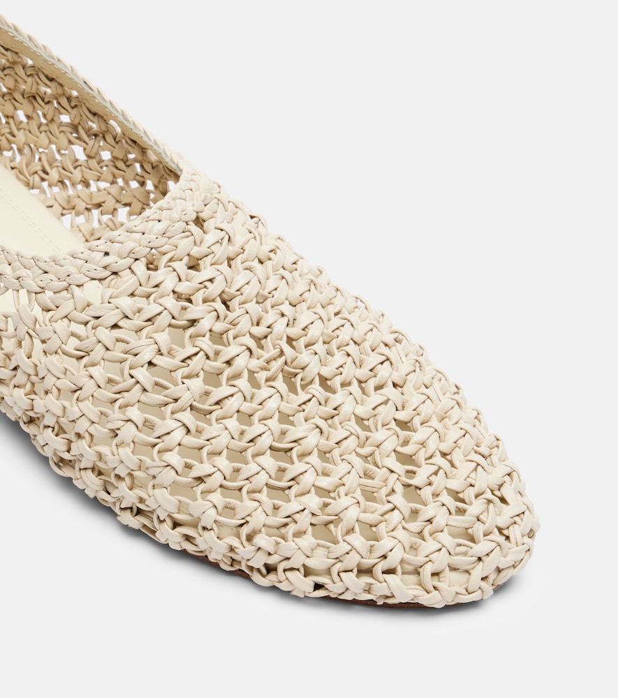Souliers Martinez Pisa woven leather ballet flats in White - Ballerina Flats