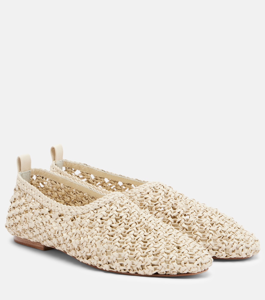 Souliers Martinez Pisa woven leather ballet flats in White - Ballerina Flats