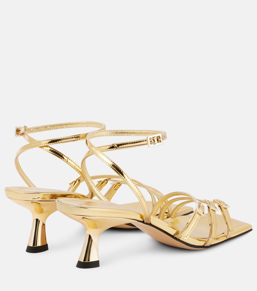 Souliers Martinez Teresa 80 metallic leather sandals (Gold) - Heeled Sandals
