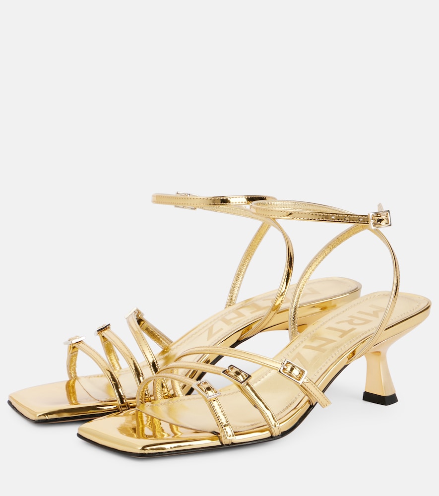 Souliers Martinez Teresa 80 metallic leather sandals (Gold) - Heeled Sandals