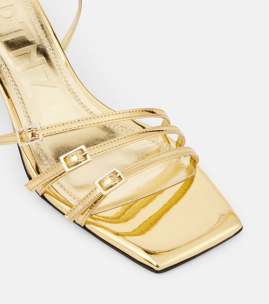 Souliers Martinez Teresa 80 metallic leather sandals (Gold) - Heeled Sandals