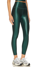 Spiritual Gangster Ada Wet Look 7/8 Legging in Dark Green
