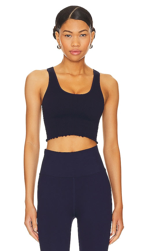 Spiritual Gangster Amor Crop Tank in Navy - Débardeur court Spiritual Gangster Amor en bleu marine - 海军精神黑帮 Amor 作物坦克 - Spiritual Gangster Amor Crop Tank in Marineblau - 해군의 Spiritual Gangster Amor 작물 탱크 - Carro armato spirituale Gangster Amor Crop in blu marino