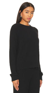 Spiritual Gangster Boxy Chenille Sweater in Black