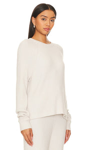 Spiritual Gangster Boxy Chenille Sweater in Ivory