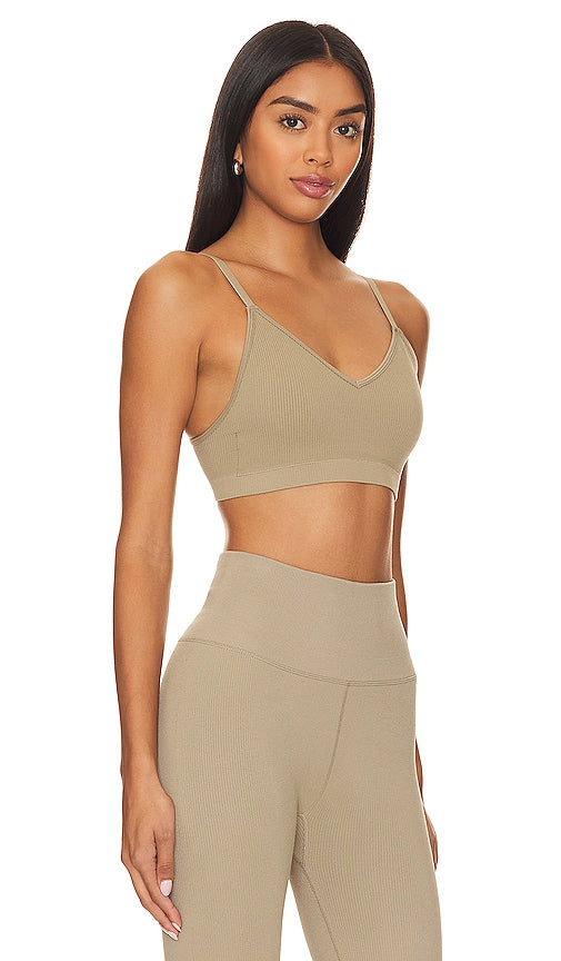 Spiritual Gangster Destiny Seamless Triangle Sports Bra in Olive
