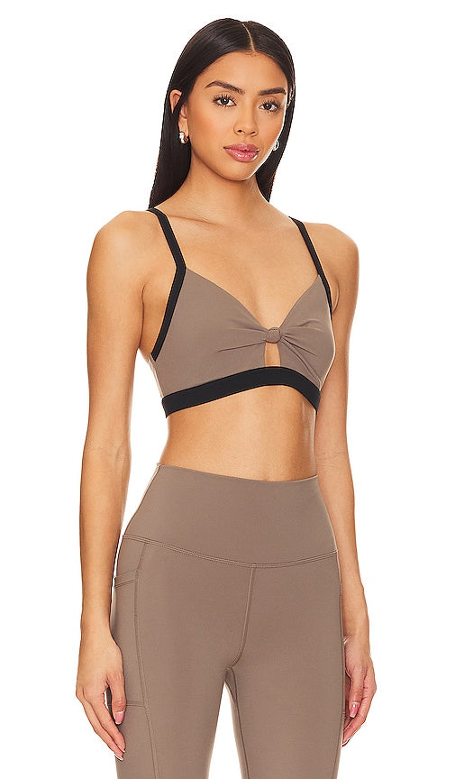 Spiritual Gangster Eden Twist Front Bra in Grey