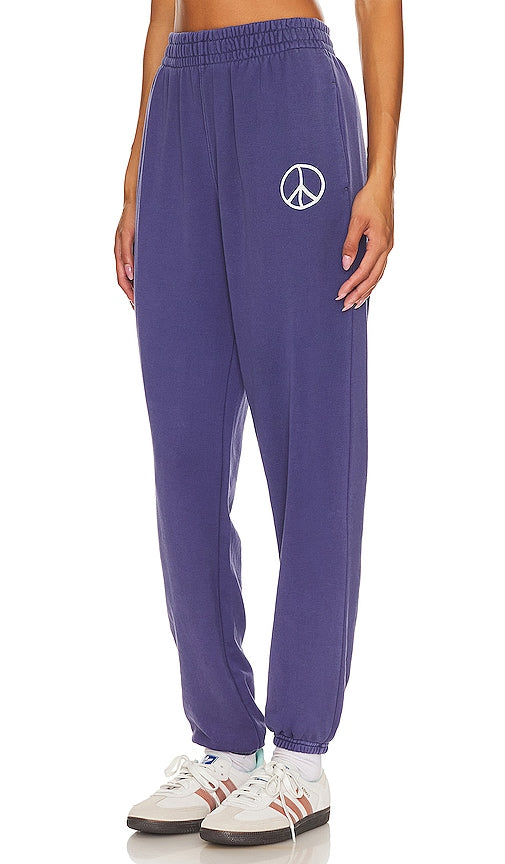 Spiritual Gangster Peace Boyfriend Pocket SweatTrackpants & Sweatpants in Blue