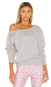 Spiritual Gangster Vida Off Shoulder Sweatshirt in Grey - Spiritual Gangster Vida - Sweat-shirt à épaules dénudées en gris - Spiritual Gangster Vida 灰色露肩运动衫 - Spirituelles Gangster Vida Schulterfreies Sweatshirt in Grau - Spiritual Gangster Vida 오프 숄더 스웨트셔츠 그레이 색상 - Felpa con spalle scoperte Spiritual Gangster Vida in grigio