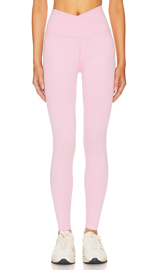 Spiritual Gangster Wrap Front Seamless Legging in Pink - Spiritual Gangster - Legging cache-cœur sans couture en rose - 粉色精神黑帮裹身式无缝打底裤 - Spiritual Gangster Nahtlose Leggings mit Wickelfront in Rosa - Spiritual Gangster 랩 프론트 심리스 레깅스 핑크 색상 - Legging senza cuciture sul davanti con rivestimento spirituale Gangster in rosa