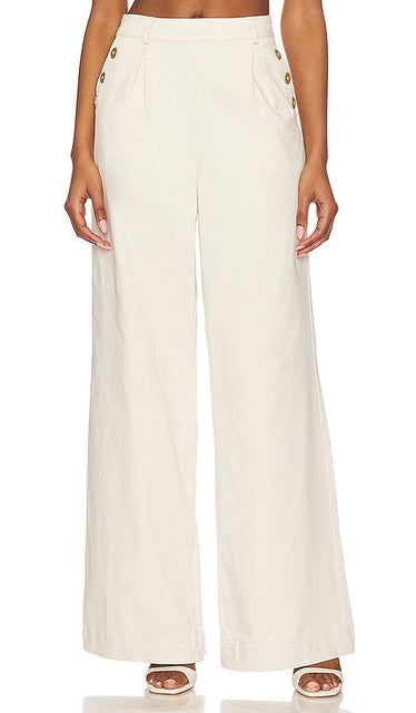 Splendid x Rachelove Sailor Wide-Leg Pant in Ivory - Pantalon large marin Splendid x Rachelove en ivoire - Splendid x Rachelove 象牙色水手阔腿裤 - Splendid x Rachelove Sailor Wide-Leg-Hose in Elfenbein - Splendid x Rachelove 세일러 와이드 레그 팬츠 - Splendidi pantaloni a gamba larga da marinaio x Rachelove in avorio