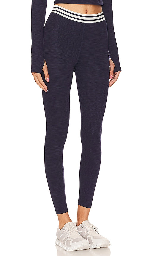 Splits59 Bailey High Waist Active Rib Crop Legging in Navy