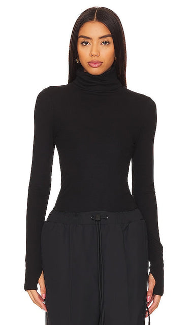Splits59 Jackson Rib Turtleneck Top in Black - Splits59 - Jackson - Haut côtelé à col roulé - Noir - Splits59 Jackson 黑色罗纹高领上衣 - Splits59 Jackson Rib Rollkragenoberteil in Schwarz - Splits59 잭슨 립 터틀넥 탑 - Top dolcevita Splits59 a costine Jackson in nero